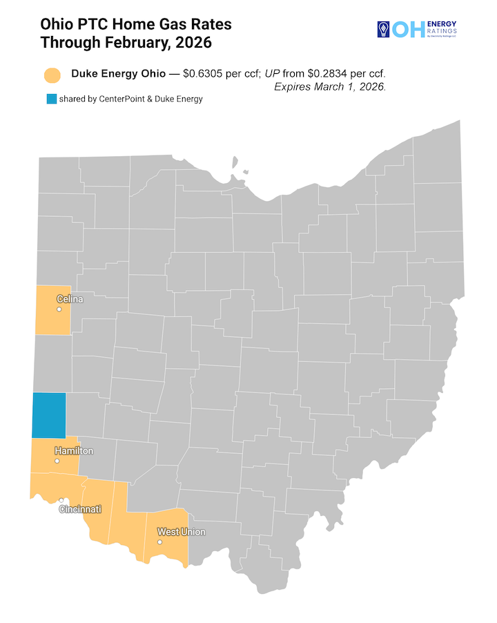 Duke Energy Gas Ohio Service Area Map