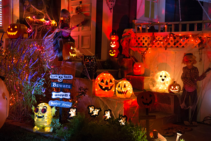Big halloween light displays may conjure scary bills from your electric company. Find out how to keep your decoration spooky and safe for trick or treaters this year.