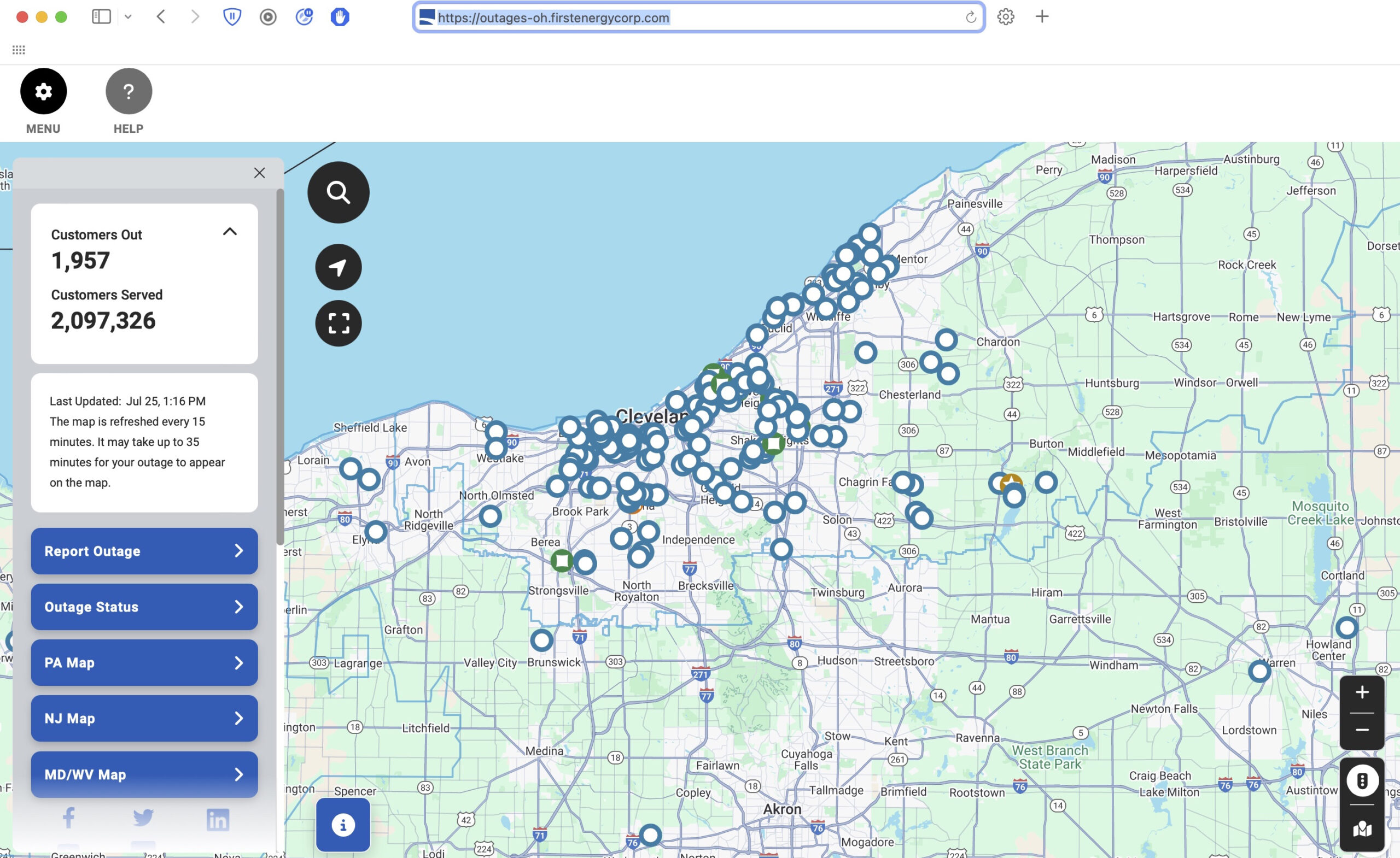 Lawmakers and customers fed up. The outage on July 25 may have been the 13th to hit the Cleveland area since mid May.