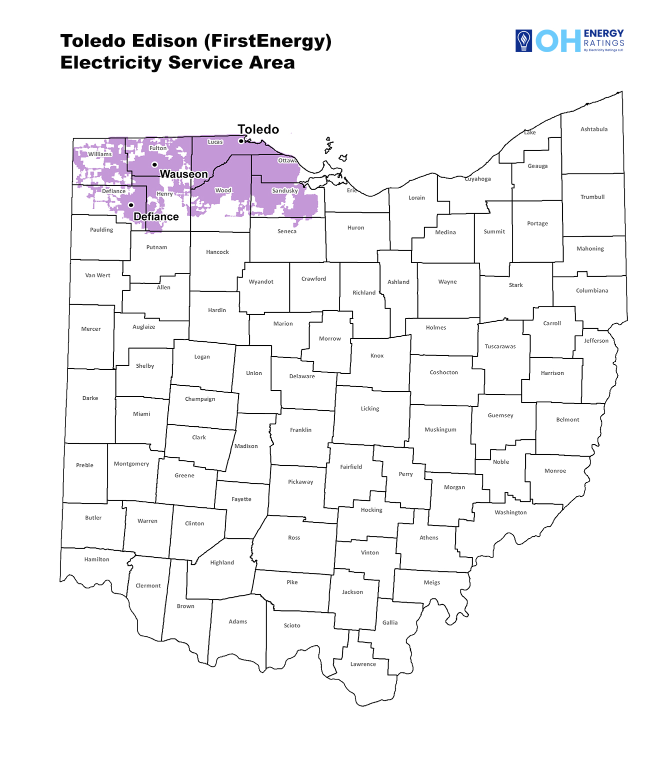 Toledo Edison Service Area Map