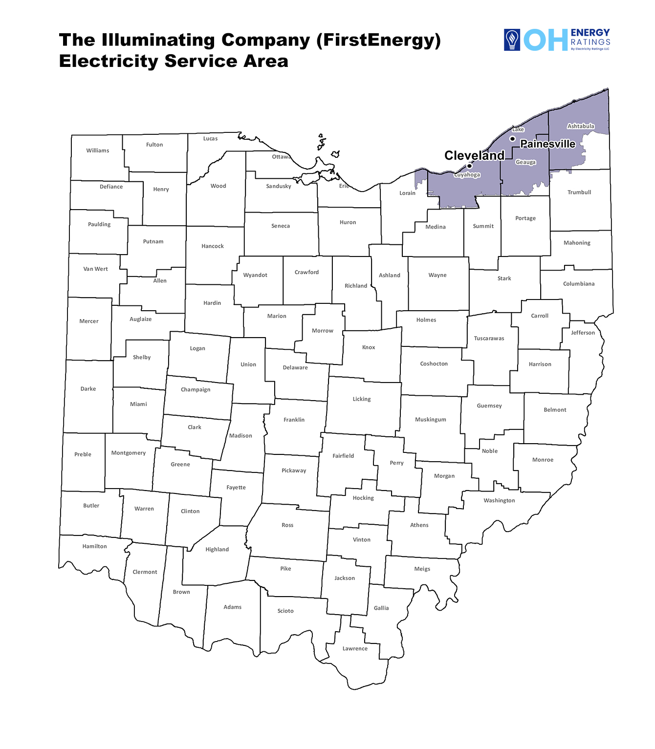 llluminating Company Service Area Map