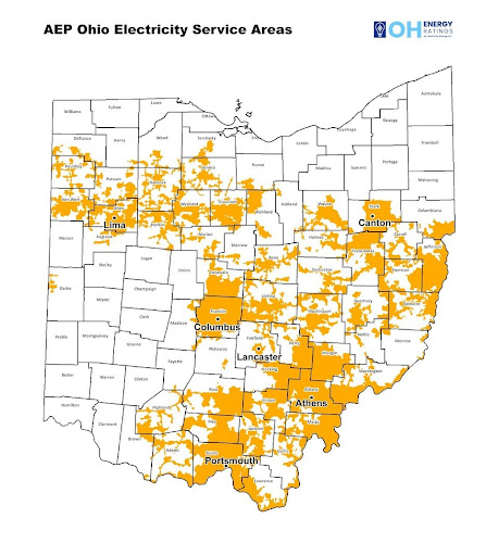 AEP Ohio Electricity Service Areas
