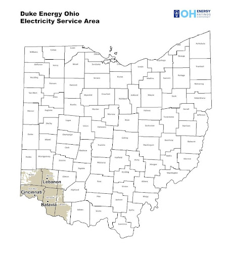 Duke Energy Ohio Electricity Service Areas