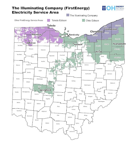 The Illuminating Company (First Energy) Electricity Service Areas