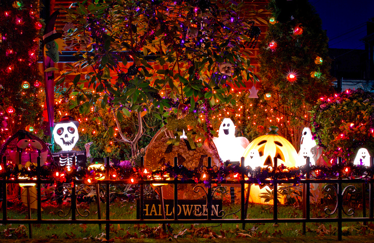 Keep sppoky trick or treater safe with LED lighting decorations for your home this Halloween.