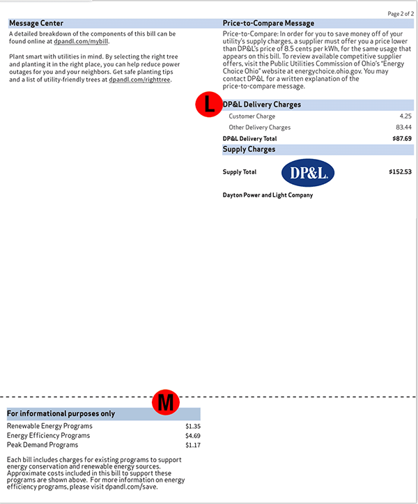 Understand Page 2 of Your Dayton Power Light Bill